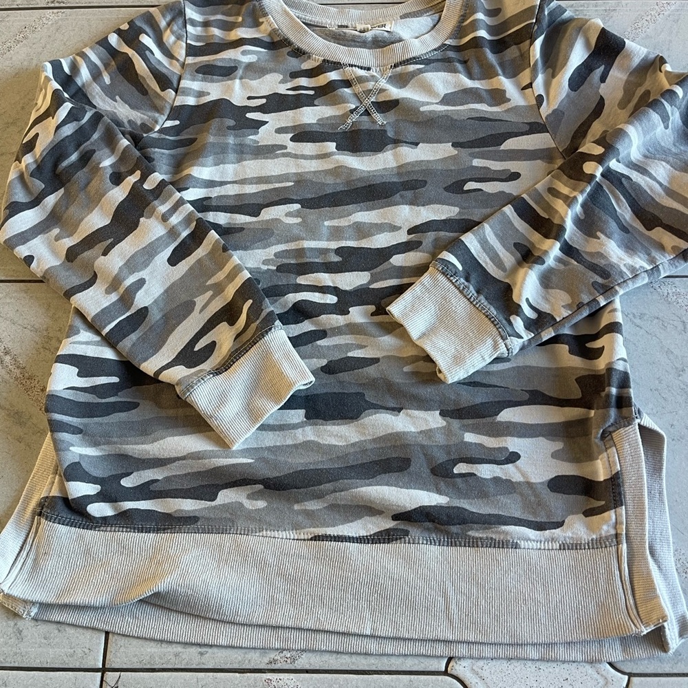 Wallflower Gray Camouflage Womens Sweatshirt